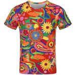 COSAVOROCK Erkek 60'lar 70'ler Hippi Gömlekleri Hippy Flower Power Fantezi Elbise Çiçekli Tişörtler M