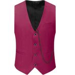 Cosdreamer Gatsby Vintage Kırmızı Zincirli Erkek Takım Elbise Yelek
