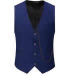 Cosdreamer Gatsby Vintage Mavi Zincirli Erkek Takım Elbise Yelek