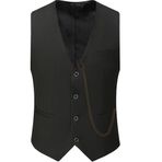 Cosdreamer Gatsby Vintage Siyah Zincirli Erkek Takım Elbise Yelek