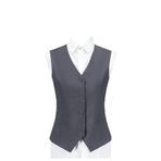 COSDREAMER Kadın v yaka Slim Fit takım elbise yelek resmi iş iş kıyafeti kolsuz yelek ilkbahar ve sonbahar için, gri, XL