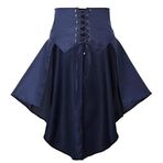 COSDREAMER Steampunk Kadın Etekler Kadınlar için Bel Kemerleri Ruffles Korsan Korse Kostümleri, Mavi, 46