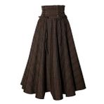 COSDREAMER Vintage Ekose Etek Geniş Kemer A-Line Uzun Bahar Sonbahar Kış Etekler Victoria Mahkemesi Rahat Cosplay Balo Elbisesi, koyu kahverengi, S