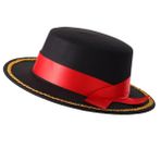 COSDREAMER Yetişkin Kostümü İspanyol Şapkası Siyah Kırmızı Matador Şapka Sombrero Şapka (Siyah 3)