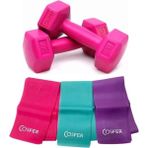 Cosfer 2x1 kg Dambıl + 3'lü Pilates Direnç Bandı