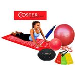 Cosfer CSF-8548 Fuşya 30 mm Aerobik Minderli New Pilates Seti