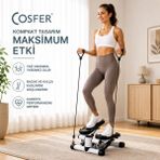 Cosfer Stepper Egzersiz Aleti 3 Kademe Direnç Lastikli Kaymaz Pedal ile Kardiyo ve Bacak Çalıştırma
