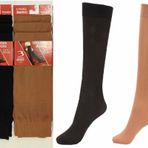 COSHAL® 3 Çift Kadın Pop Çorap Diz Yüksek Pantolon Çorap Opak Naylon Mikrofiber Kız Pantolon Pop Çorap Kadın Pantolon Çorap Nefes Com-fort Top Tek Beden, TAN/CİLT (3 ÇİFT), One Size
