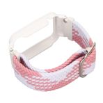 Cosiki Watch Band Tampon Kılıfı, Koşu Için Gym Fitness Için Moda Ayarlanabilir Naylon Watch Band (Beyaz Çerçeveli Pembe Beyaz)