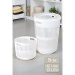 Cosiness Cosi Dekoratif Kirli Çamaşır (Oyuncak Sepeti) 60 Lt.+ Çamaşır Sepeti 22 Lt. Set - Beyaz