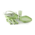 Cosiness Piknik Seti -32 Parça İç İçe Geçebilen Çatal + Kaşık + Bıçaklı Yeşil