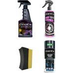 CosmetiCar 4 Parça Lüx Oto Bakım Seti (Demir Tozu Temizleyici - Lastik Parlatıcı - Klima Bombası - Sünger)