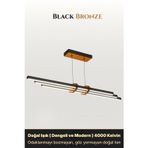 Cosmo Bronz 6500K Lineer Led Sarkıt Avize – Kumandalı Dim Edilebilir – Aşağı Işık