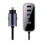 Cosmostech Araba Cakmak Şarj Cihazı 105W 5 Portlu Süper Hızlı Fast Car Charger Type-C - 4 Usb Kablo