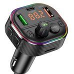 Cosmostech Car T86M Araç Fm Transmitter 5.0 Bluetooth Araç Kiti Hızlı 20W Şarj QC3.0 Çift USB Mp3 Sd Kart Çakmaklık Girişli Oto Müzik Çalar