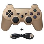 Cosmostech P3 Doubleshock Ps3 Playstation 3 İçin Uyumlu Kablosuz Titreşimli Oyun Kolu Gamepad Joystick Controller Gold