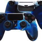 Cosmostech Ps4 Controller Joystick Oyun Kolu Gamepad Uyumlu - Silikon Koruyucu Cover Mavi Kamuflaj