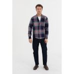 Cosplay Erkek %100 Pamuk Geniş Kareli Oduncu Slimfit Gömlek - Siyah - XL