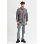 Cosplay Erkek Pitikare Melanj Desenli Regular Fit Uzun Kollu Gömlek - 2XL - 02S-Bej