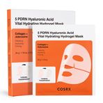 COSRX 5 PDRN Hyalruronic Acid Vital Hydrating Hydrogel Mask 3EA Yüz için 5 PDRN ve 8 Hyalruronik Asit, Gece Hidrojel Maske, Cam Cilt için, Kore Cilt Bakımı