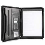 COSSINI Portföy vegan deri fermuarlı – Padfolio All-in-One – akıllı koruyucu kılıf 10,1 inç tablet kılıfı, sunum bölmesi, solar hesap makinesi, kart saklama, yazı bloğu