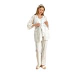 Cossy By Aqua Kadın Krem 3 Lü Lohusa Pijama Takımı 2C3T6N27 KREM 40