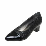 Costo Shoes 1023 Siyah Rugan Kadın Topuklu Ayakkabı