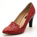 Costo Shoes 1952 Kırmızı Anakonda Kadın Topuklu Ayakkabı