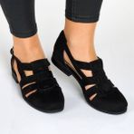 Costo Shoes 6259 Siyah Suet Büyük Numara Bayan Ayakkabı