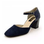 Costo Shoes 9797 Lacivert Süet Kadın Topuklu Ayakkabı