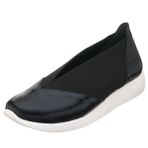 Costo Shoes A1357 41-42-43-44 Siyah Sıvama Lastikli Ortopedik Rahat Taban Günlük Büyük Numara Kadın Ayakkabı
