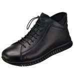 Costo Shoes Ag1997 siyah Dana Derisi ve Siyah Streç Bozğazlı Rahat Şık Giyimi Kolay Erkek Büyük Numara Bot Yeni Sezon