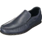 Costo Shoes AG2000 Lacivert Deri Büyük Numara Rok Kauçuk Taban Rahat Geniş Kalıp Dana Derisi Özel Seri Erkek Ayakkabı