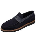 Costo Shoes AYL1112-1 Lacivert Süet Rahat Geniş Kalıp erkek makosen ayakkabı