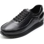 Costo Shoes Büyük Numara Erkek Ayakkabı CK1318 Siyah Dana Derisi Kauçuk Taban Rahat Geniş Kalıp Büyük Numara 4 Mevsim Erkek Ayakkabısı Geniş Kalıp Rahat Kullanım - Siyah Deri