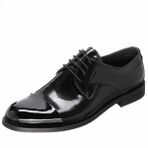 Costo Shoes CS1132 Siyah Rugan Üst Kalite Büyük Numara Rahat Geniş Kalıp Erkek Klasik Ayakkabı