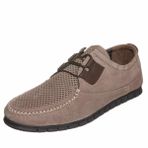 Costo Shoes EU6012 Gri Dana Nubuk Deri Büyük Numara Özel Seri Üst Kalite Ayakkabı