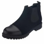 Costo Shoes GG1284 Siyah Süet Garnili Dana Derisi Rahat Geniş Kalıp Erkek Bot