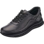 Costo Shoes GG1318 Siyah Kauçuk Taban Rahat Geniş Kalıp Büyük Numara 4 Mevsim Erkek Ayakkabısı