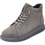Costo Shoes Gri Nubuk Büyük Numara Dana Derisi Rahat Geniş Kalıp Erkek Bot