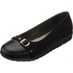 Costo Shoes K1548 Siyah Tokalı Kroko Baskı Detaylı Süet Komfort Taban Büyük Numara Kadın Ayakkabı