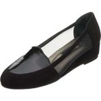 Costo Shoes K8518 41-42-43-44 Siyah Süet Rugan Detaylı Fileli Feta Özel Seri Büyük Numara Kadın Ayakkabı