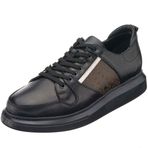 Costo Shoes KZ4113 45-46-47-48-49-50 Siyah Büyük Numara Dana Derisi Rahat Geniş Kalıp Erkek Spor Ayakkabı