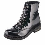 Costo Shoes MF1720 Siyah Rugan Deri Sıcak Astar Kauçuk Esnek Dişli Taban Büyük Numara Kadın Bot