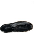 Costo Shoes NRM1241 Siyah Rugan Büyük Numara Dana Derisi Rahat Geniş Kalıp Erkek Ayakkabı
