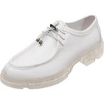 Costo Shoes PAŞA103-1 Beyaz Dana Derisi Rahat Geniş Kalıp Ayağınızı Küçük Gösteren Saraçlı Büyük Numara Kadın Ayakkabısı. Rahat Esnek Şeffaf Taban - Beyaz Deri
