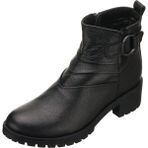 Costo Shoes YSM26 Siyah Dana Deri Rahat Şık Konforlu Taban Kadın Kışlık Bot - Siyah Deri