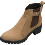 Costo Shoes YSM63 Kum Dana Nubuk Deri Rahat Şık Konforlu Taban Kadın Kışlık Bot - Kum Nubuk
