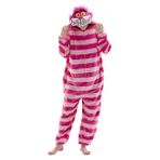 COSUSKET Snug Fit Üniseks Yetişkin Tulum Pijama, Flanel Cosplay Hayvan Tek Parça Cadılar Bayramı Kostümü Pijama Ev Giyimi, Cheshire Kedisi, XS