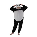 COSUSKET Snug Fit Üniseks Yetişkin Tulum Pijama, Flanel Cosplay Hayvan Tek Parça Cadılar Bayramı Kostümü Pijama Ev Giyimi, Panda, M